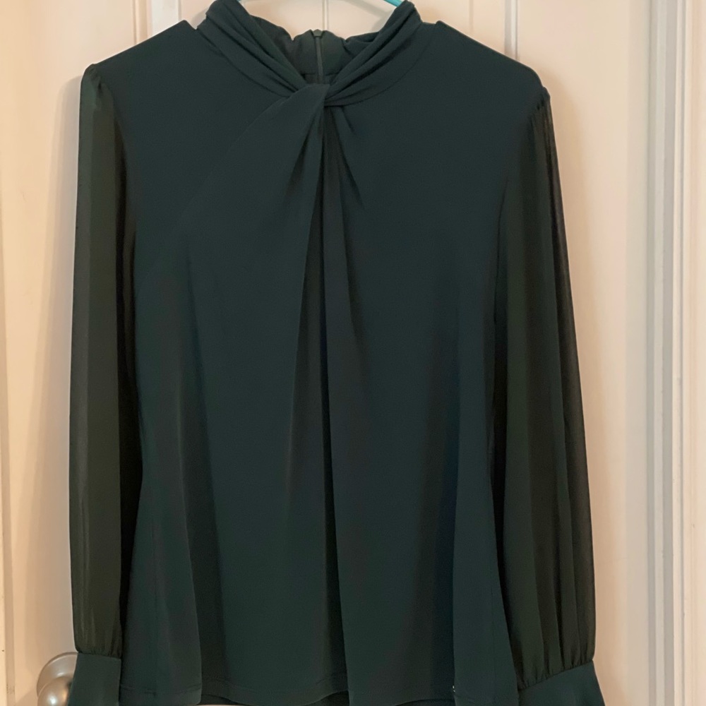 Calvin Klein Blouse, NWT, Medium, Dark Green